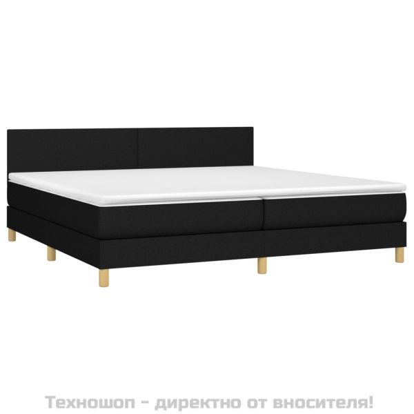 Боксспринг легло с матрак, черно, 200x200 см, плат