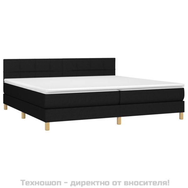 Боксспринг легло с матрак, черно, 200x200 см, плат