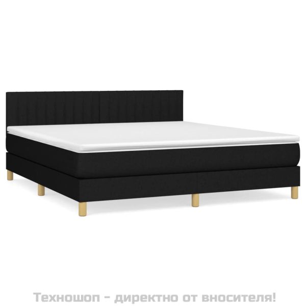 Боксспринг легло с матрак, черно, 180x200 см, плат