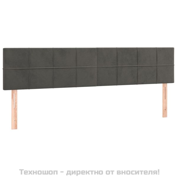 Боксспринг легло с матрак, тъмносиво, 180x200 см, кадифе