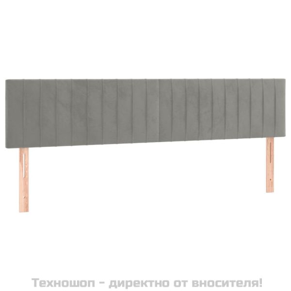 Боксспринг легло с матрак, светлосиво, 180x200 см, кадифе