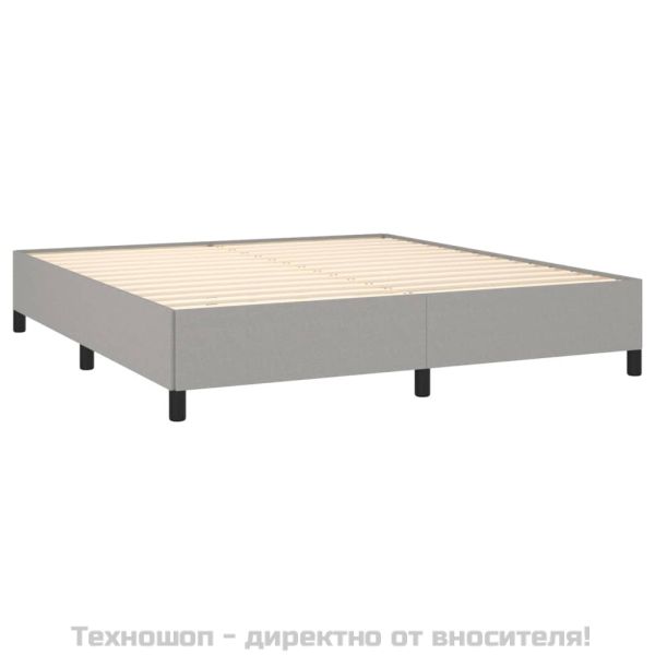Боксспринг легло с матрак, светлосиво, 180x200 см, плат
