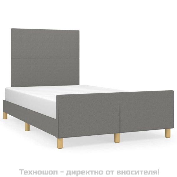 Рамка за легло без матрак, тъмносива, 120x200 см, плат