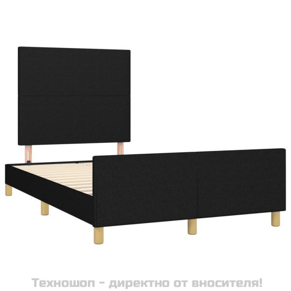 Рамка за легло без матрак, черна, 120x200 см, плат