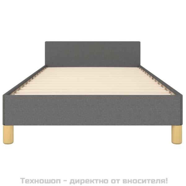 Рамка за легло без матрак, тъмносива, 90x200 см, плат