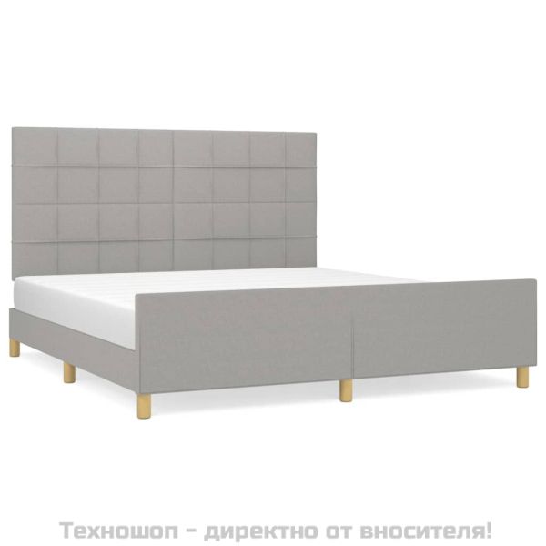 Рамка за легло без матрак, светлосива, 160x200 см, плат