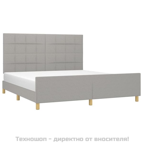 Рамка за легло без матрак, светлосива, 160x200 см, плат