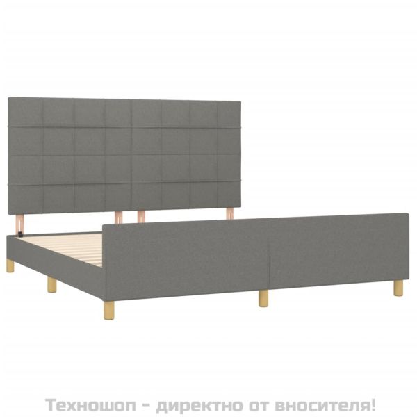 Рамка за легло без матрак, тъмносива, 180x200 см, плат