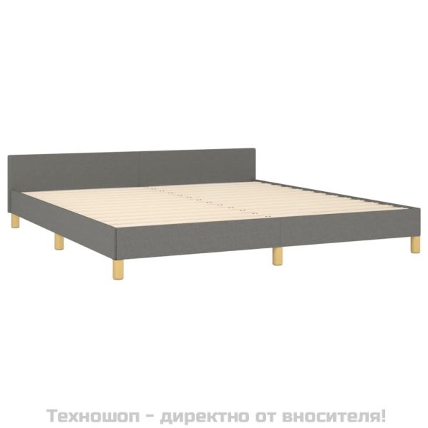 Рамка за легло без матрак, тъмносива, 180x200 см, плат