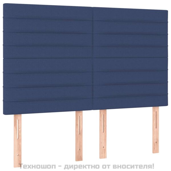 Рамка за легло без матрак, синя, 140x190 см, плат