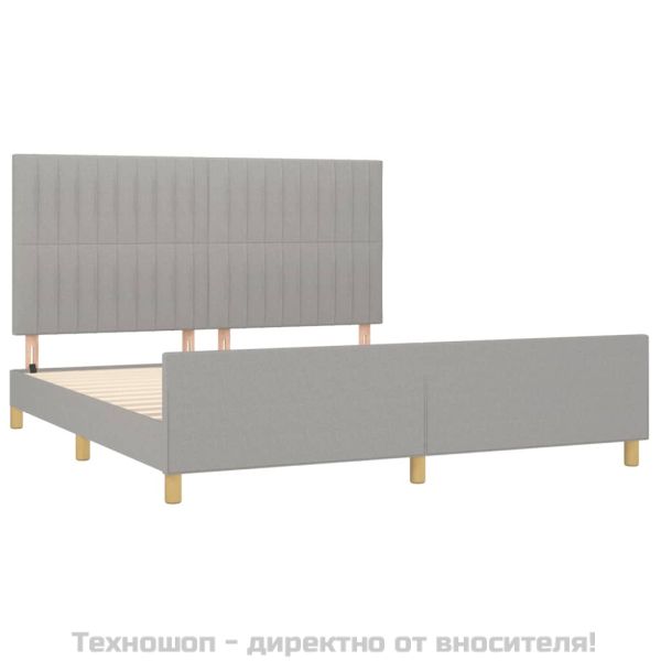 Рамка за легло без матрак, светлосива, 180x200 см, плат