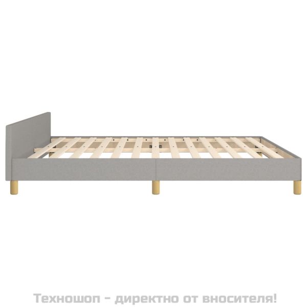 Рамка за легло без матрак, светлосива, 180x200 см, плат