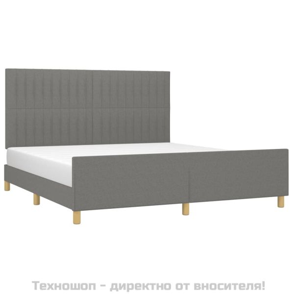 Рамка за легло без матрак, тъмносива, 180x200 см, плат