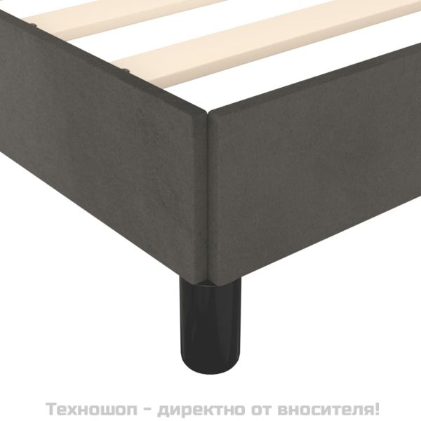 Рамка за легло без матрак, тъмносива, 90x190 см, кадифе