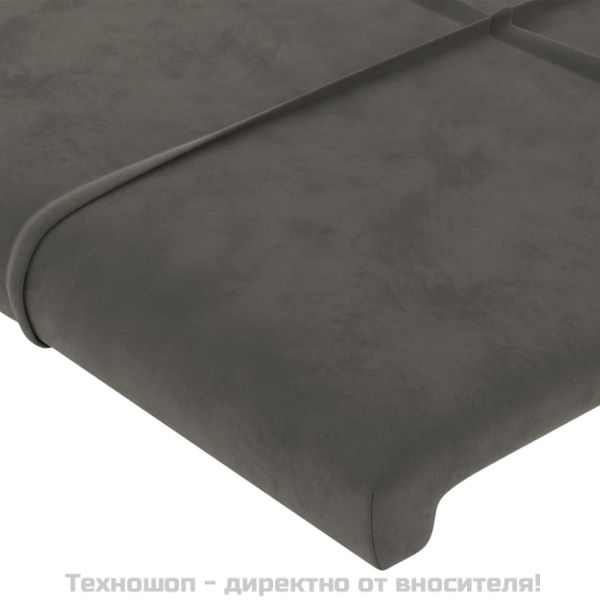 Рамка за легло без матрак, тъмносива, 90x200 см, кадифе