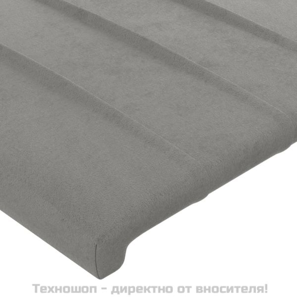 Рамка за легло без матрак, светлосива, 90x190 см, кадифе