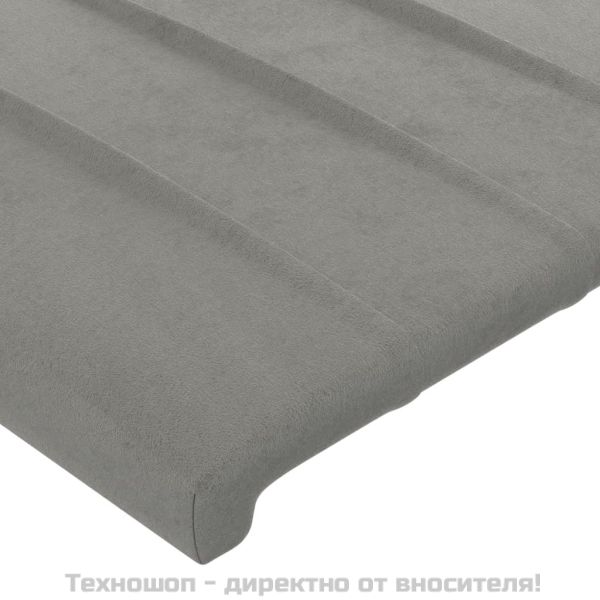 Рамка за легло без матрак, светлосива, 90x200 см, кадифе