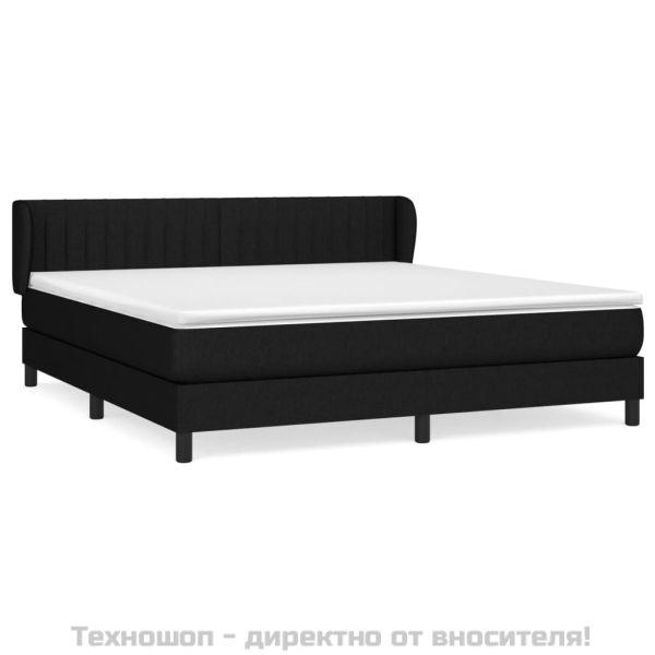 Боксспринг легло с матрак, черно, 180x200 см, плат