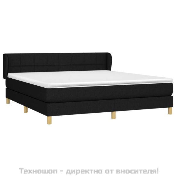Боксспринг легло с матрак, черно, 180x200 см, плат