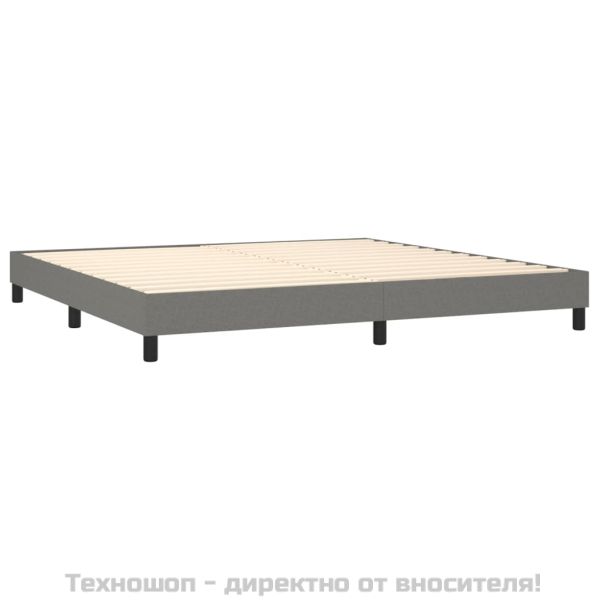 Боксспринг легло с матрак, тъмносиво, 200x200 см, плат