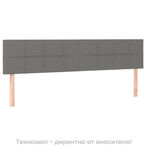 Боксспринг легло с матрак и LED, тъмносиво, 160x200 см, плат