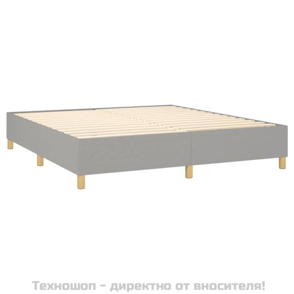 Боксспринг легло с матрак, светлосиво, 180x200 см, плат