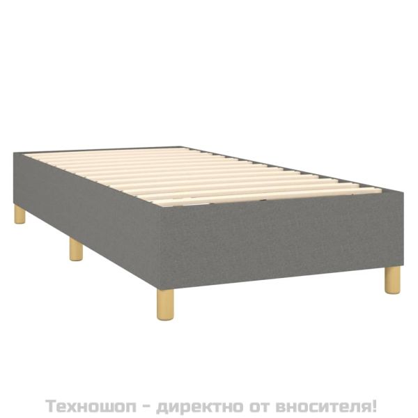Боксспринг легло с матрак, тъмносив, 80x200 см, плат