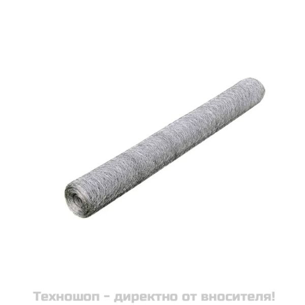 Кокошкарска мрежа, поцинкована стомана, 25x0,5 м, сребриста