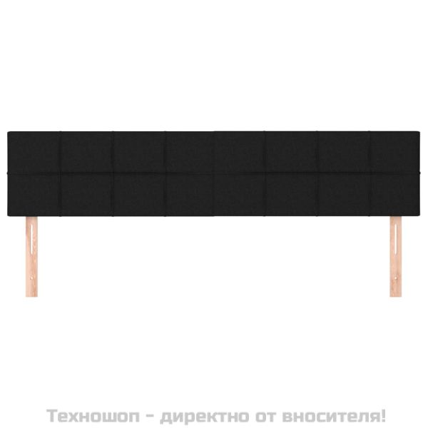 Горни табли за легло, 2 бр, черни, 90x5x78/88 см, плат