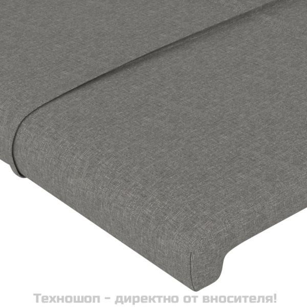 Горни табли за легло, 2 бр, тъмносиви, 90x5x78/88 см, плат