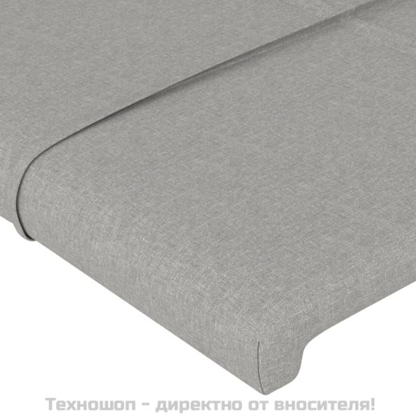 Горни табли за легло, 2 бр, светлосиви,90x5x78/88 см, плат