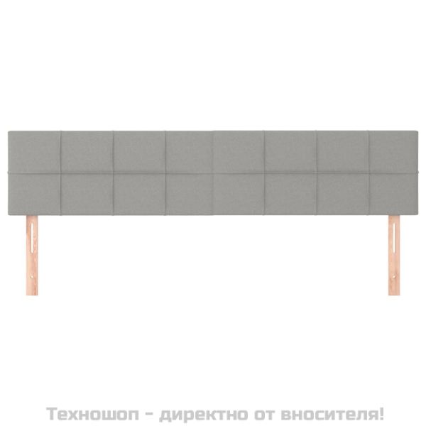 Горни табли за легло, 2 бр, светлосиви, 80x5x78/88 см, плат