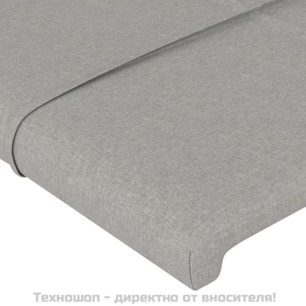 Горни табли за легло, 2 бр, светлосиви, 80x5x78/88 см, плат