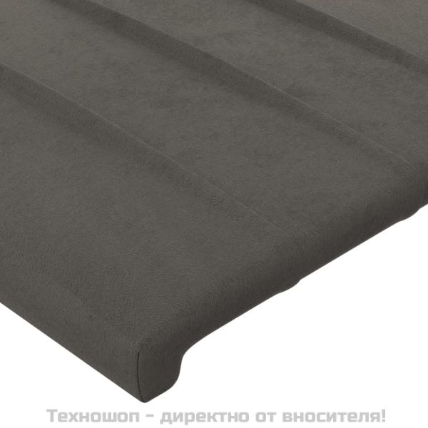 Горни табли за легло, 2 бр, тъмносиви, 90x5x78/88 см кадифе