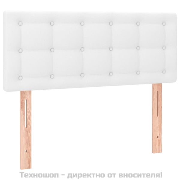Горна табла за легло, бяла, 90x5x78/88 см, изкуствена кожа