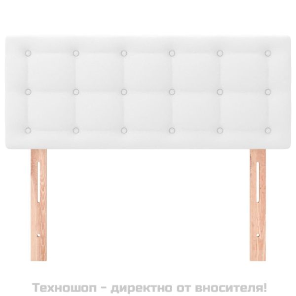 Горна табла за легло, бяла, 90x5x78/88 см, изкуствена кожа