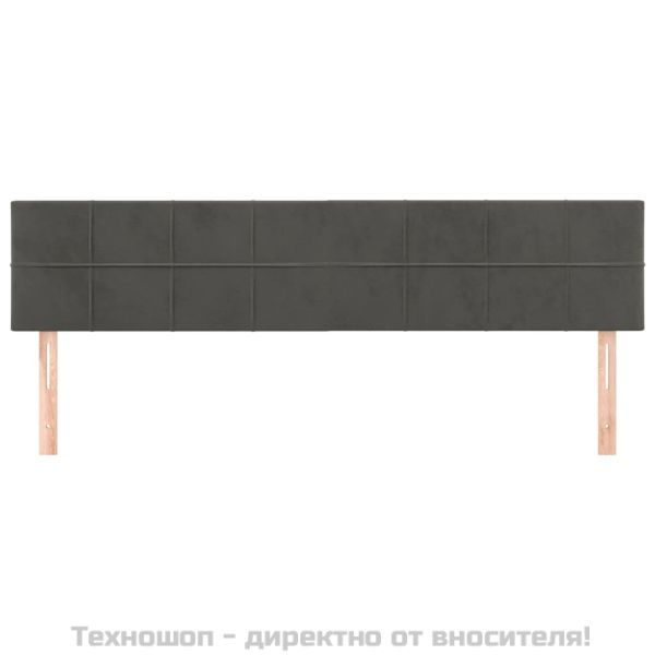 Горни табли за легло, 2 бр, тъмносиви, 90x5x78/88 см кадифе