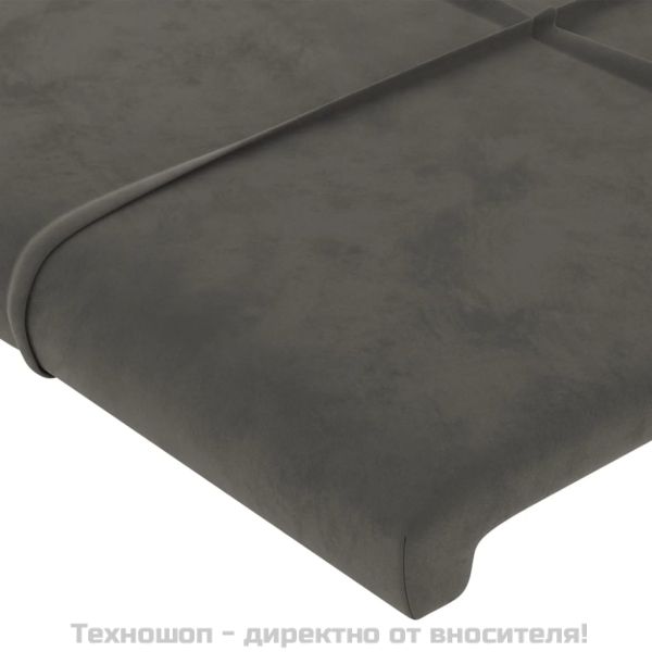 Горни табли за легло, 2 бр, тъмносиви, 90x5x78/88 см кадифе