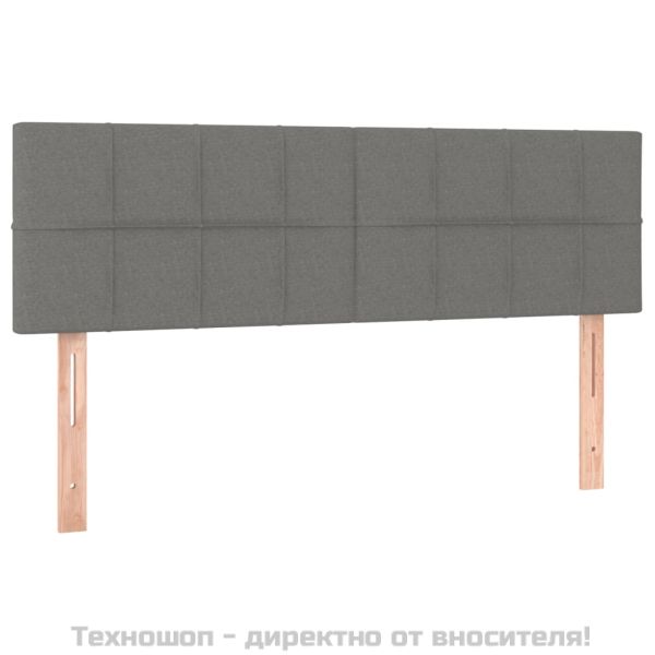 Горни табли за легло, 2 бр, тъмносиви, 72x5x78/88 см, плат