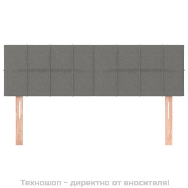 Горни табли за легло, 2 бр, тъмносиви, 72x5x78/88 см, плат