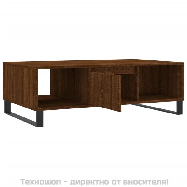 Кафе маса, кафяв дъб, 104x60x35 см, инженерно дърво