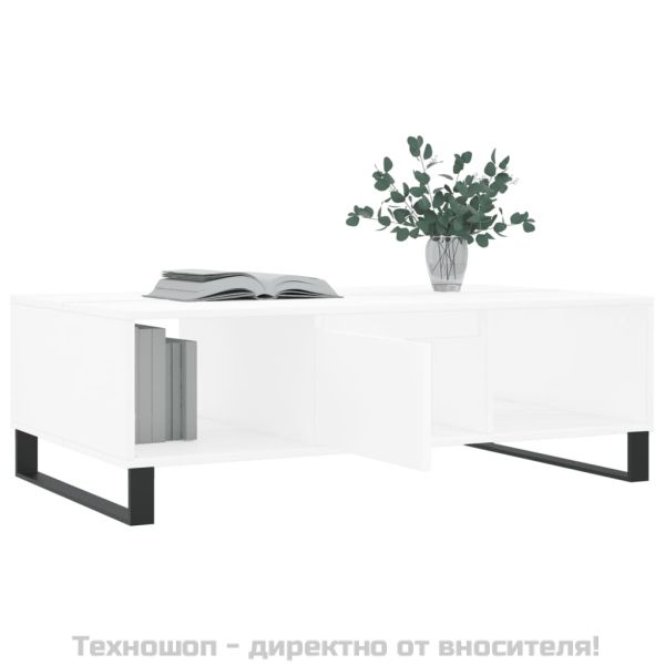 Кафе маса, бяла, 104x60x35 см, инженерно дърво