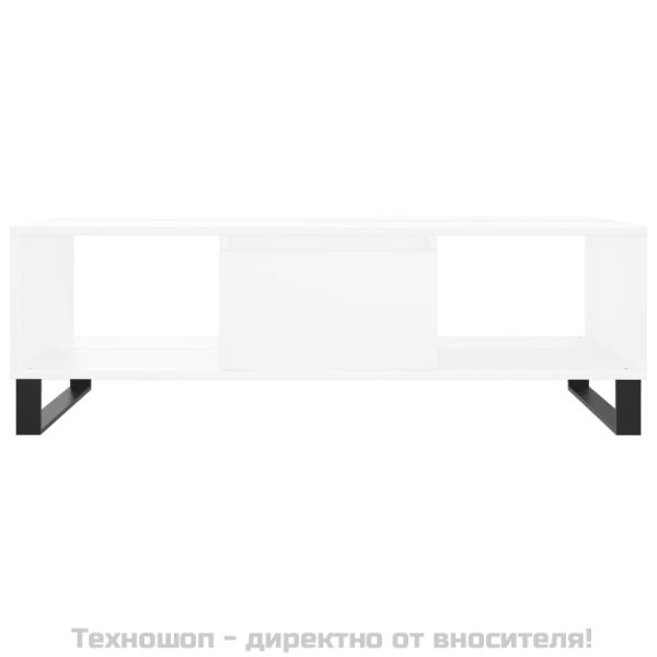 Кафе маса, бяла, 104x60x35 см, инженерно дърво