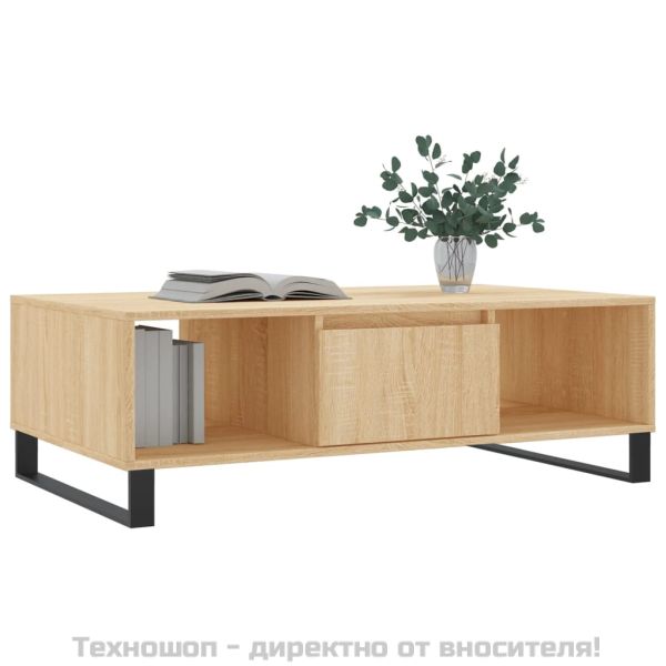 Кафе маса, дъб сонома, 104x60x35 см, инженерно дърво