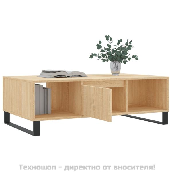 Кафе маса, дъб сонома, 104x60x35 см, инженерно дърво