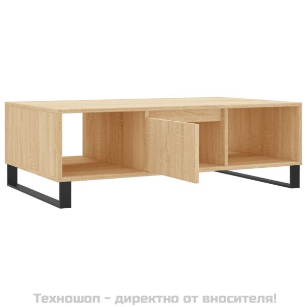 Кафе маса, дъб сонома, 104x60x35 см, инженерно дърво
