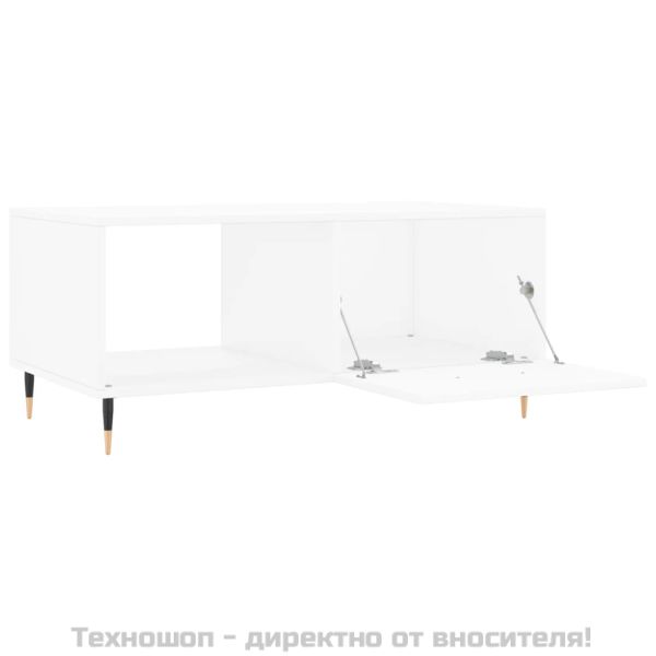 Кафе маса, бяла, 90x50x40 см, инженерно дърво