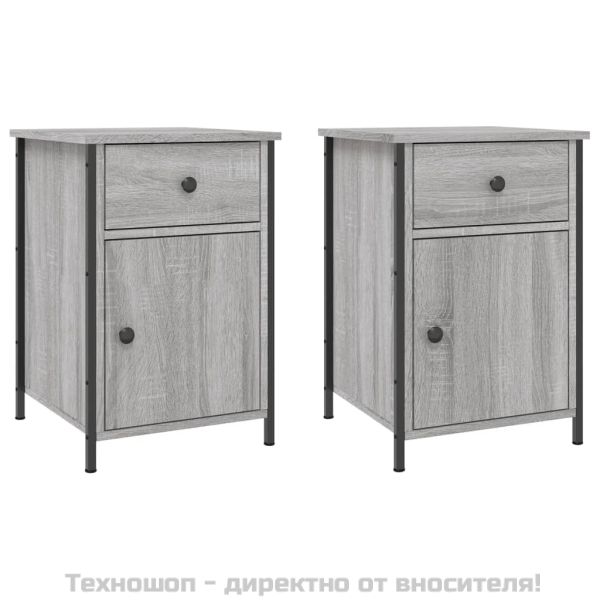 Нощни шкафчета, 2 бр, сив сонома, 40x42x60 см, инженерно дърво