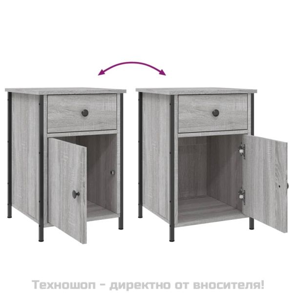 Нощни шкафчета, 2 бр, сив сонома, 40x42x60 см, инженерно дърво