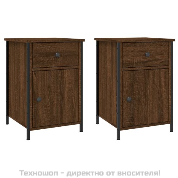 Нощни шкафчета, 2 бр, кафяв дъб, 40x42x60 см, инженерно дърво